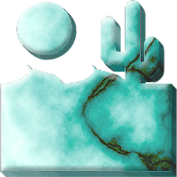Desert scene in turquoise