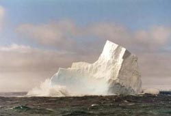 Iceberg in gray seas