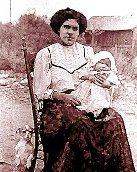Mother & Child - combination of paint effects
