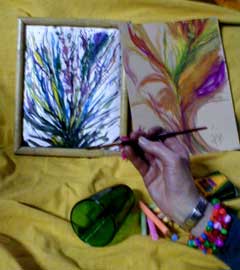 Jody painting flowers