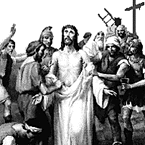 Jesus is stripped of his garments.