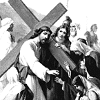 Jesus stops to comfort the women of Jerusalem.