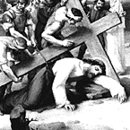 Jesus falls a third time.